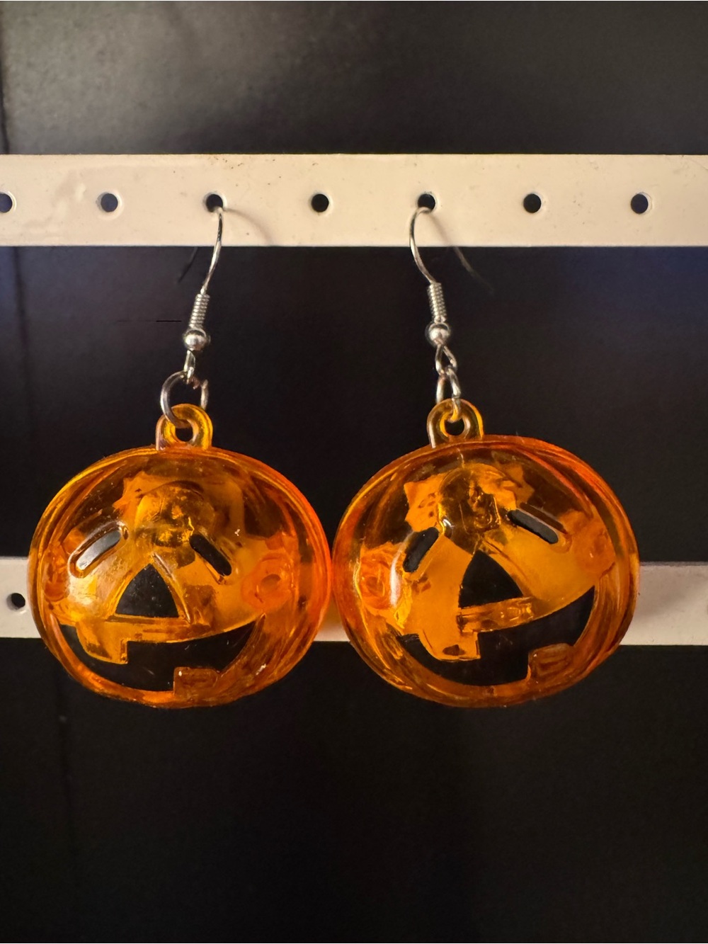 Halloween Pumpkin Light-Up Earrings